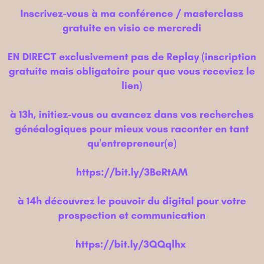 conférence généalogie et réseaux sociaux pour indépendant