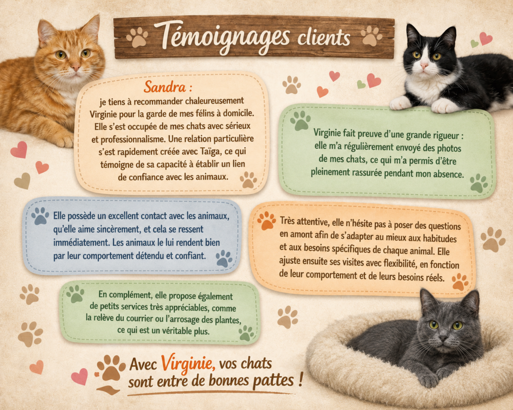 visites de chats à domicile sur Soisy-sous-Montmorency, Eaubonne, Enghien-les-Bains 5 temoignage sandra